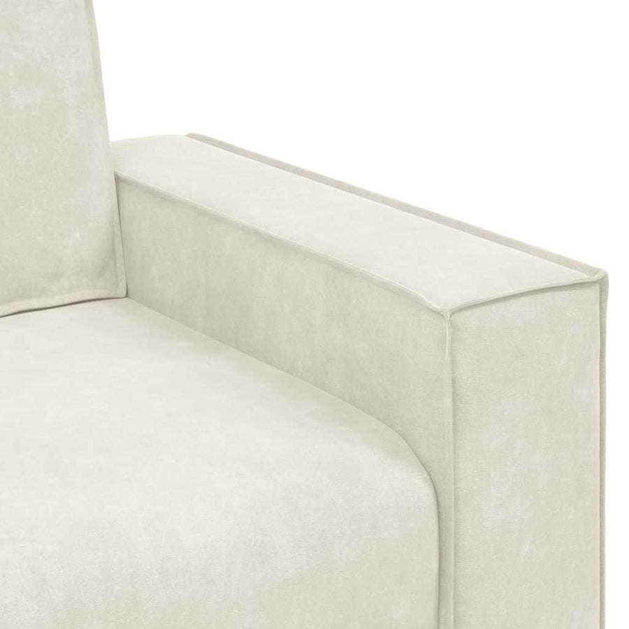 Driezitsbank Fluweel Kleurig 180 cm Crème