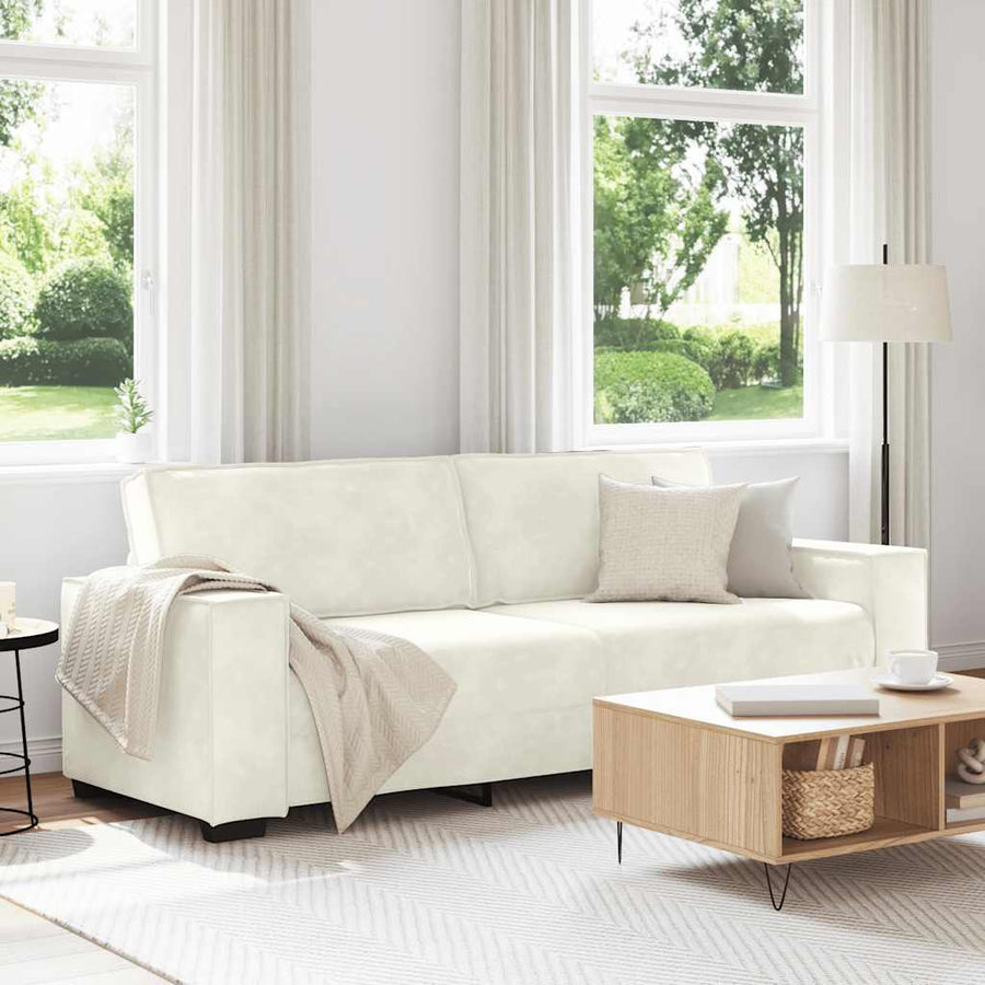Driezitsbank Fluweel Kleurig 180 cm Crème