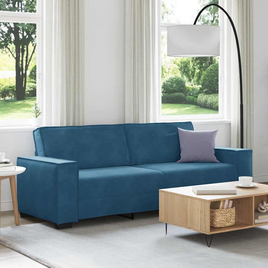 Driezitsbank Fluweel 180 cm Blauw