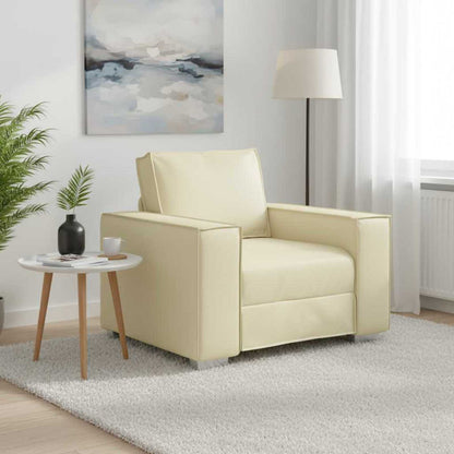 Sofa Stoel Crème 100 cm Nep Leer