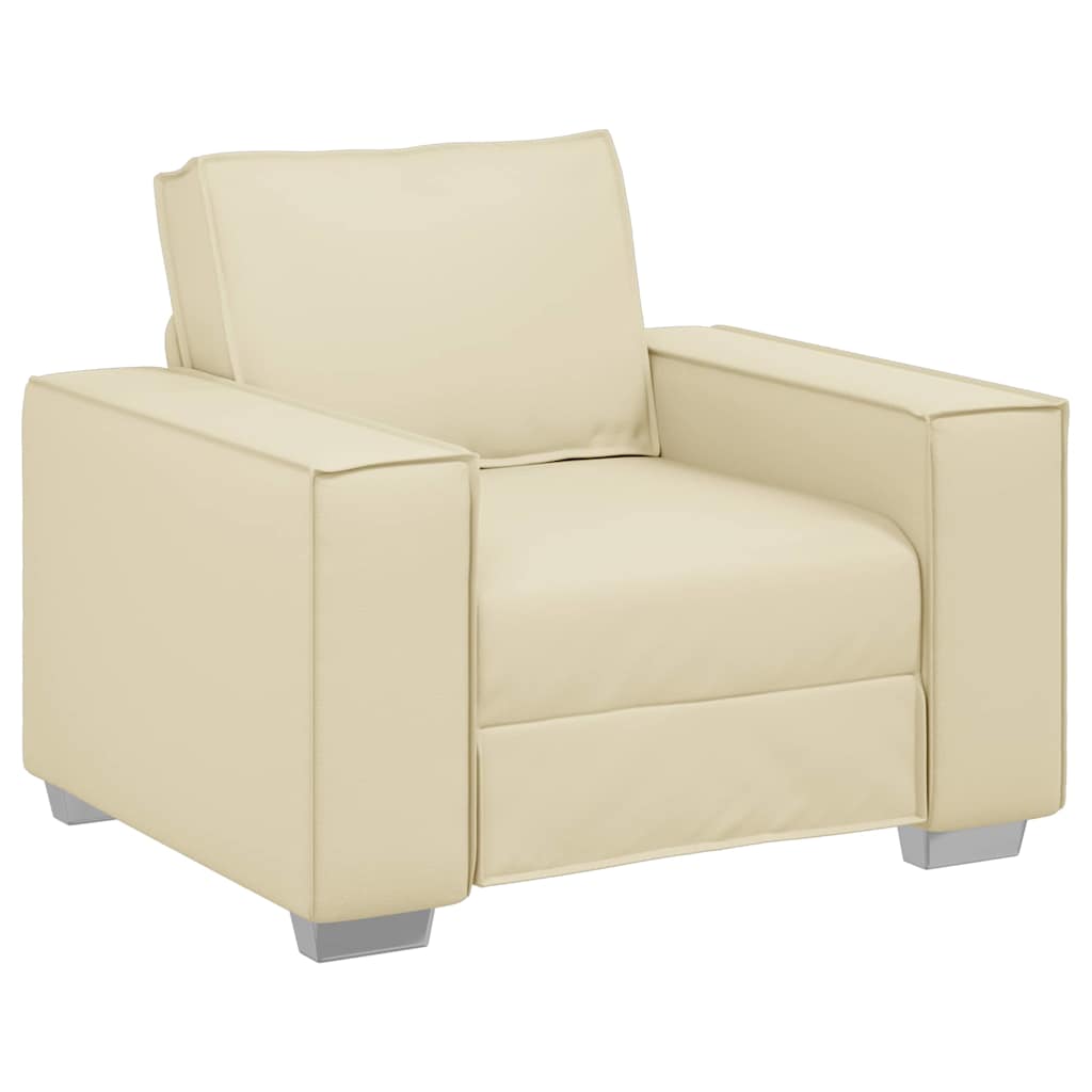Sofa Stoel Crème 100 cm Nep Leer