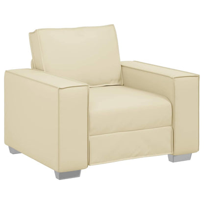 Sofa Stoel Crème 100 cm Nep Leer