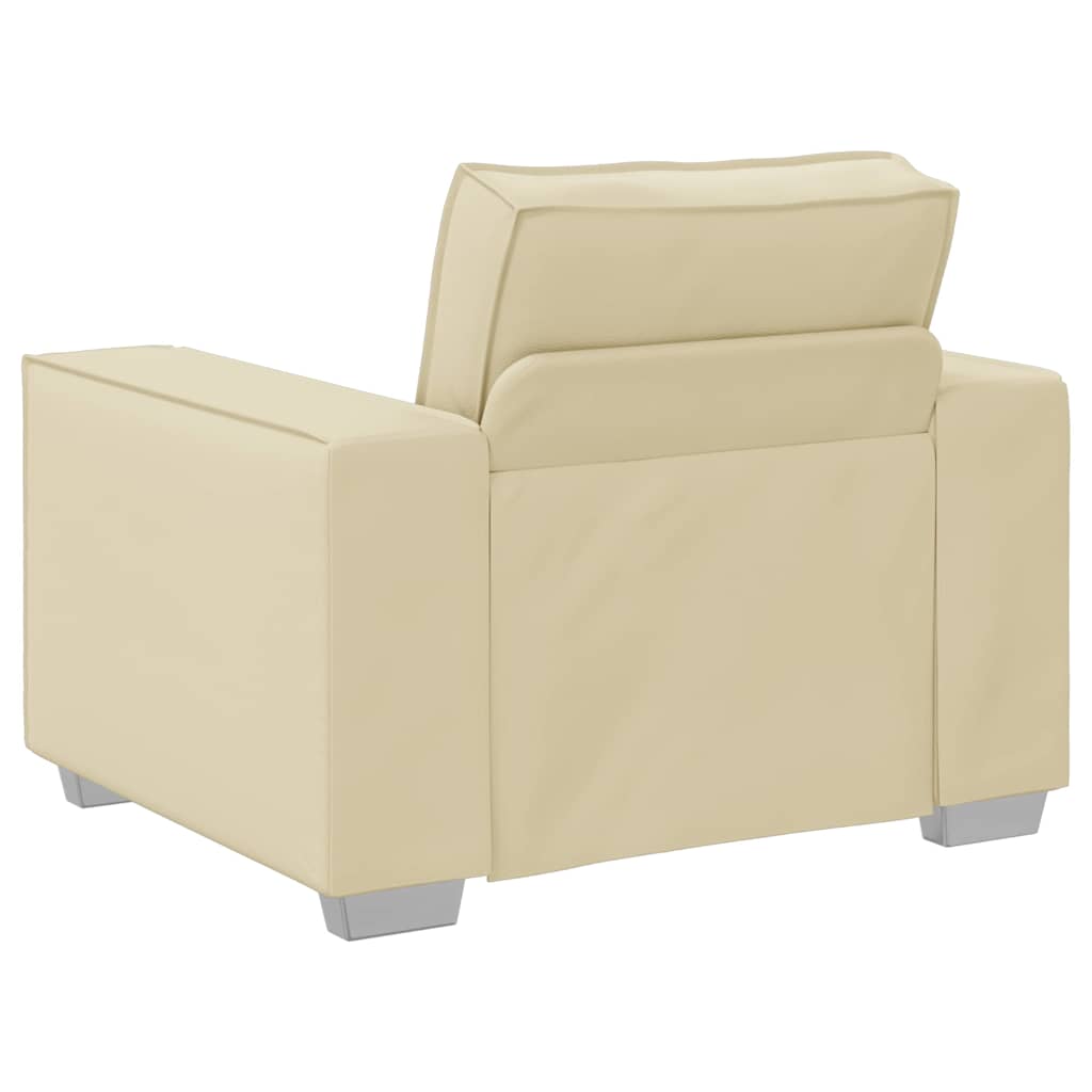 Sofa Stoel Crème 100 cm Nep Leer