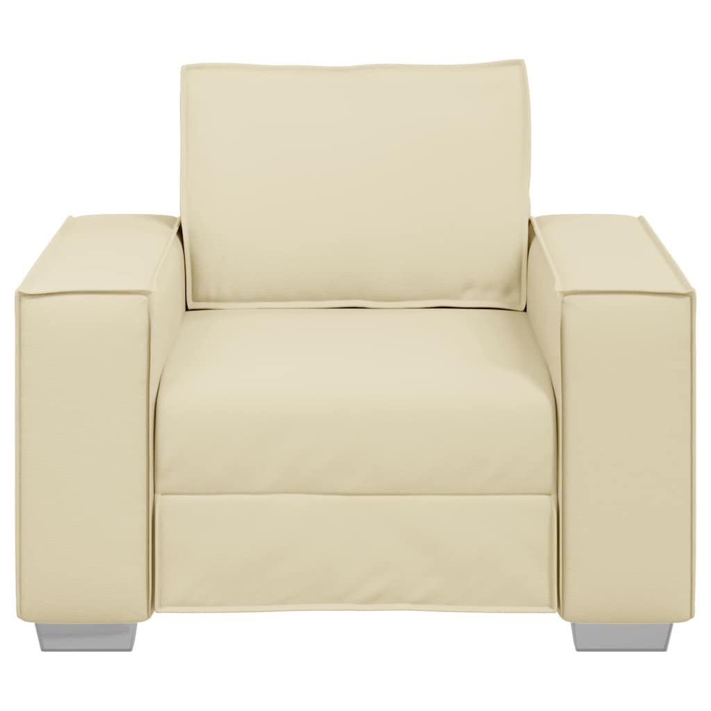 Sofa Stoel Crème 100 cm Nep Leer