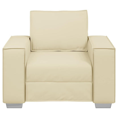 Sofa Stoel Crème 100 cm Nep Leer