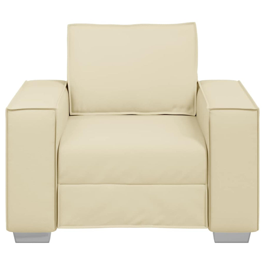 Sofa Stoel Crème 100 cm Nep Leer