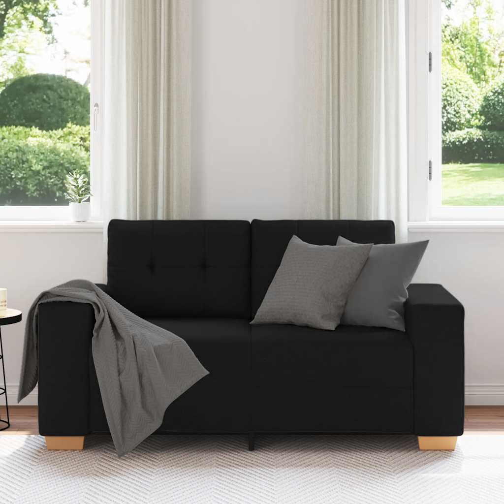 Loveseat Bank Stof 120 cm Zwart