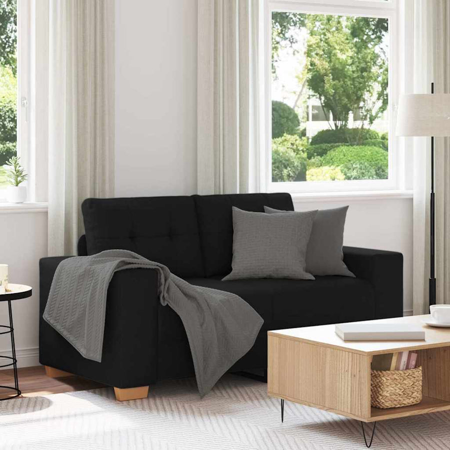 Loveseat Bank Stof 120 cm Zwart