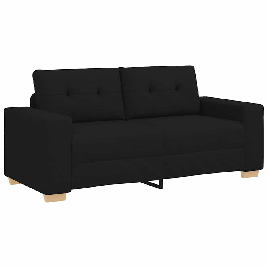 Loveseat Bank Stof 140 cm Zwart