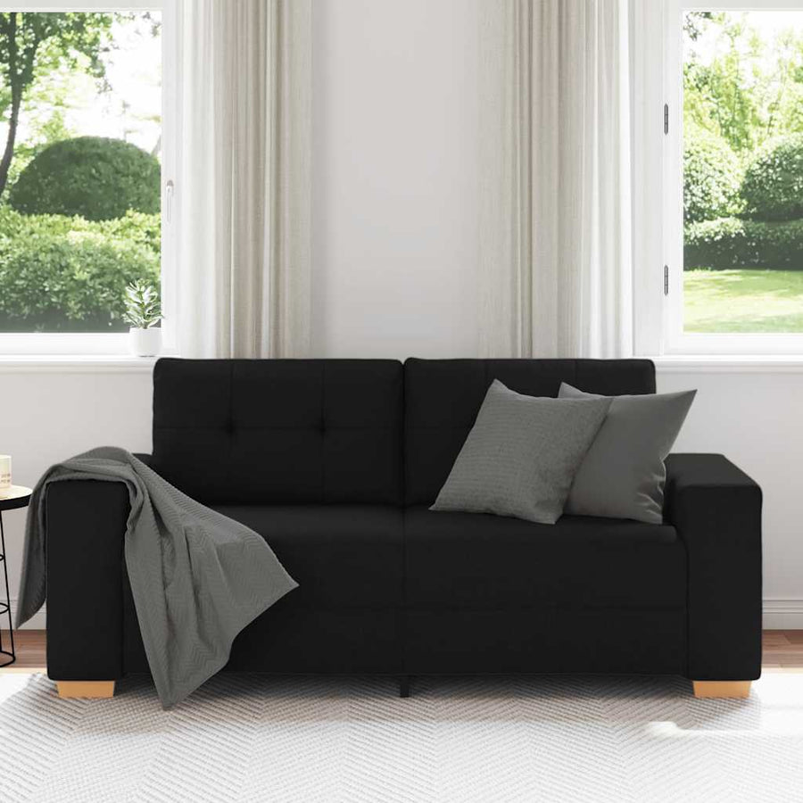 Loveseat Bank Stof 140 cm Zwart