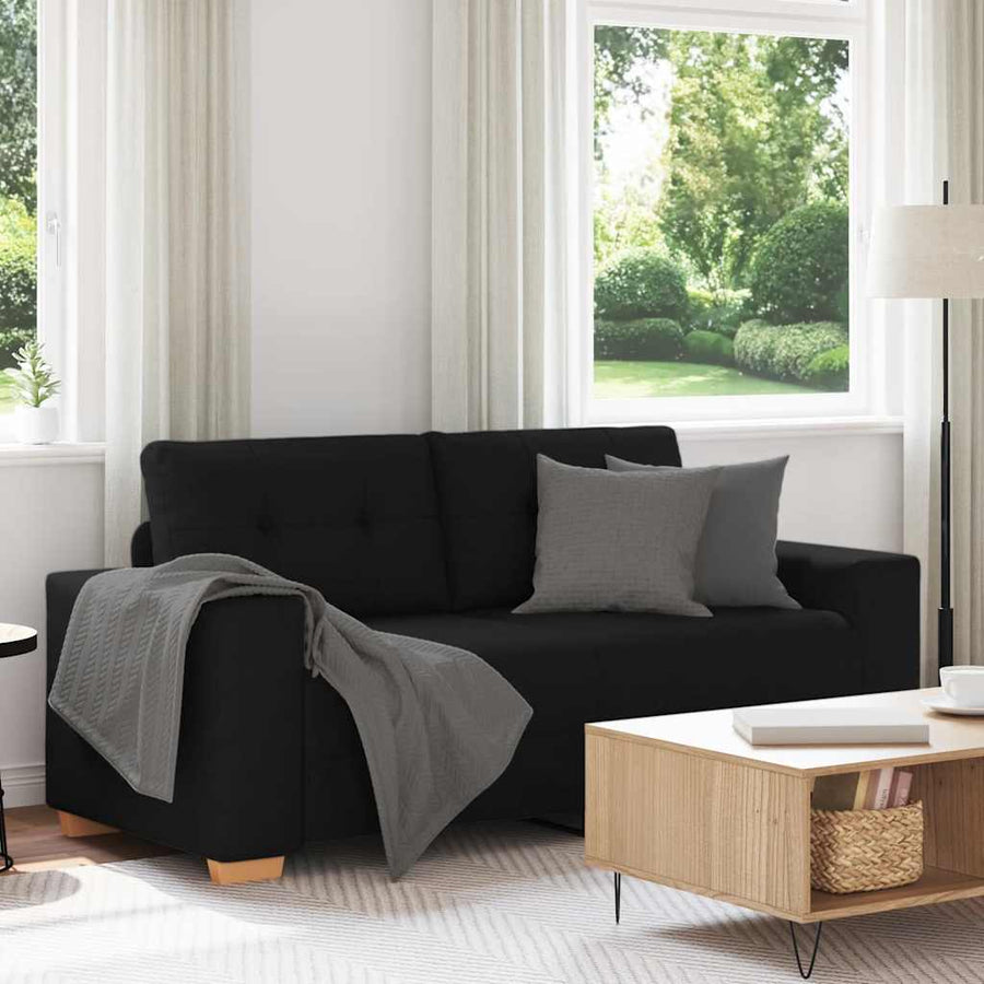 Loveseat Bank Stof 140 cm Zwart