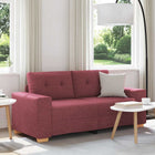 Loveseat bank 140 cm rood stof