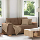Loveseat bank bruin 140 cm polyester