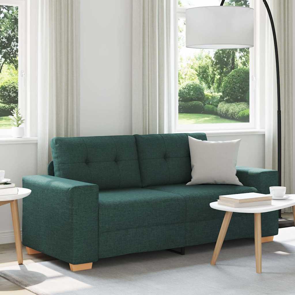 Loveseat Bank Donkergroen 140 Cm Stof