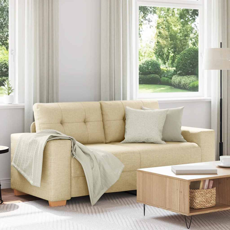 Loveseat Bank Crème 140 cm Stof
