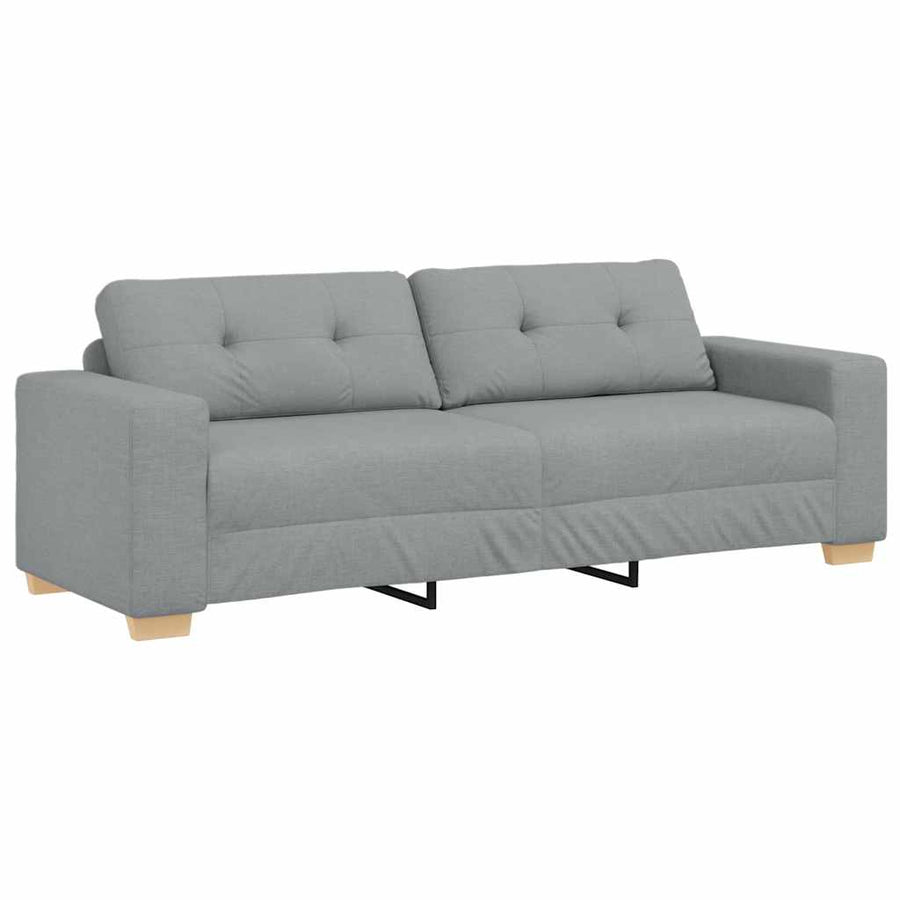 3-zitsbank lichtgrijs 180 cm stof
