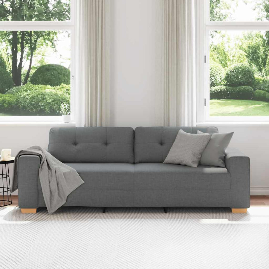 3-zitsbank donkergrijs 180 cm stof