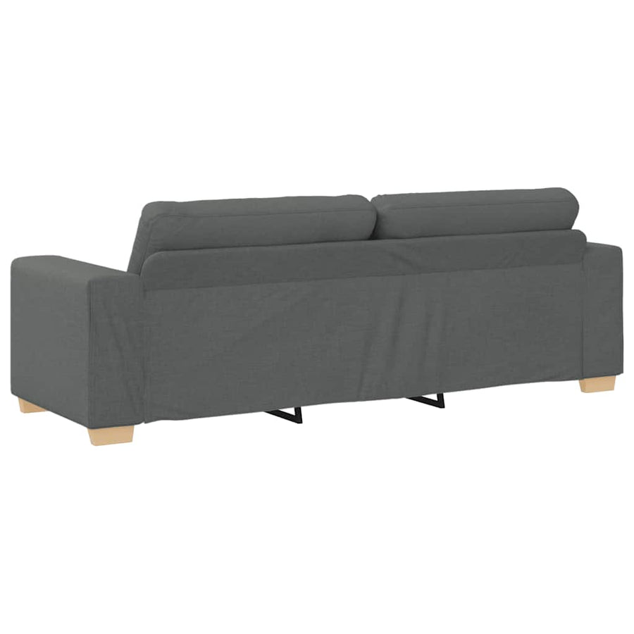 3-zitsbank donkergrijs 180 cm stof