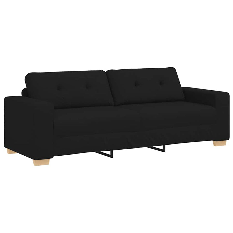 3-zitsbank zwart 180 cm stof