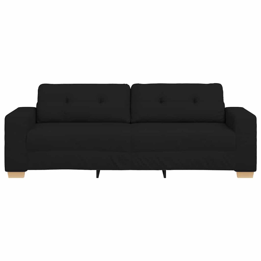 3-zitsbank zwart 180 cm stof