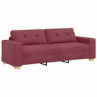 Sofa 3-zits wijnrood 220 cm stof