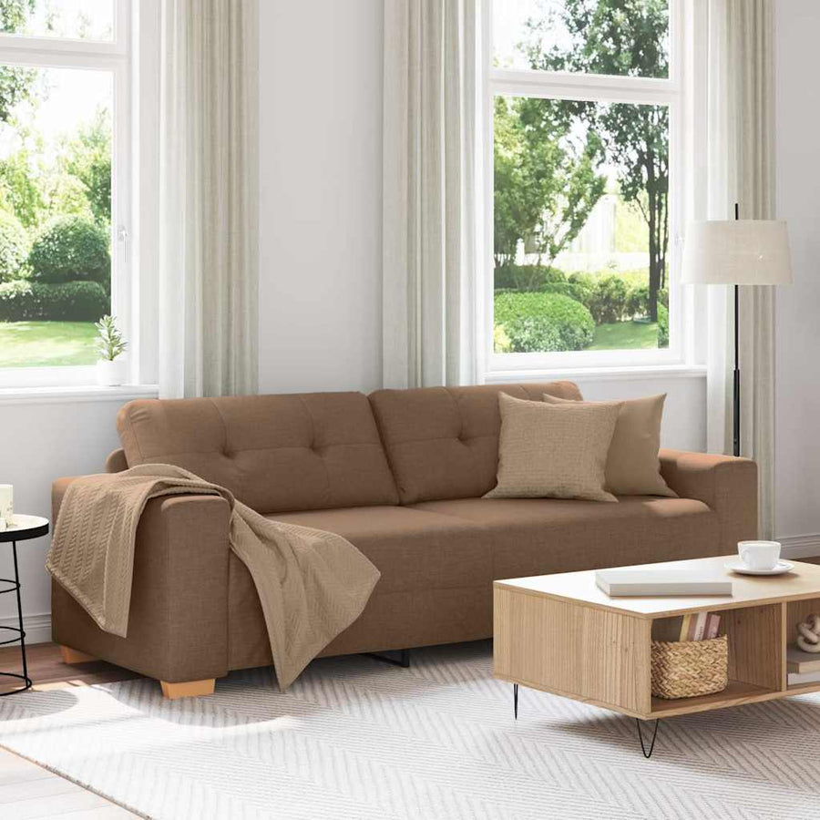 3-Zits Sofa Bruin 220 cm Stof