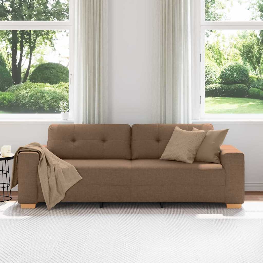 3-Zits Sofa Bruin 220 cm Stof