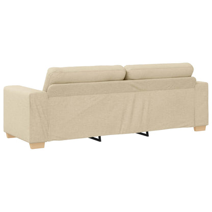 3-Zits Sofa Crème 220 cm Stof