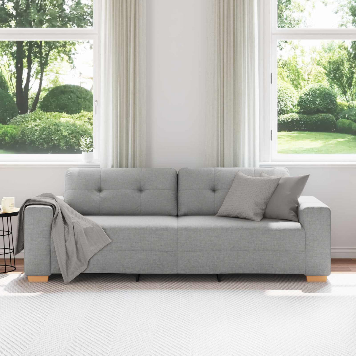 3-Zits Sofa Wolkgrijs 220 cm Stof