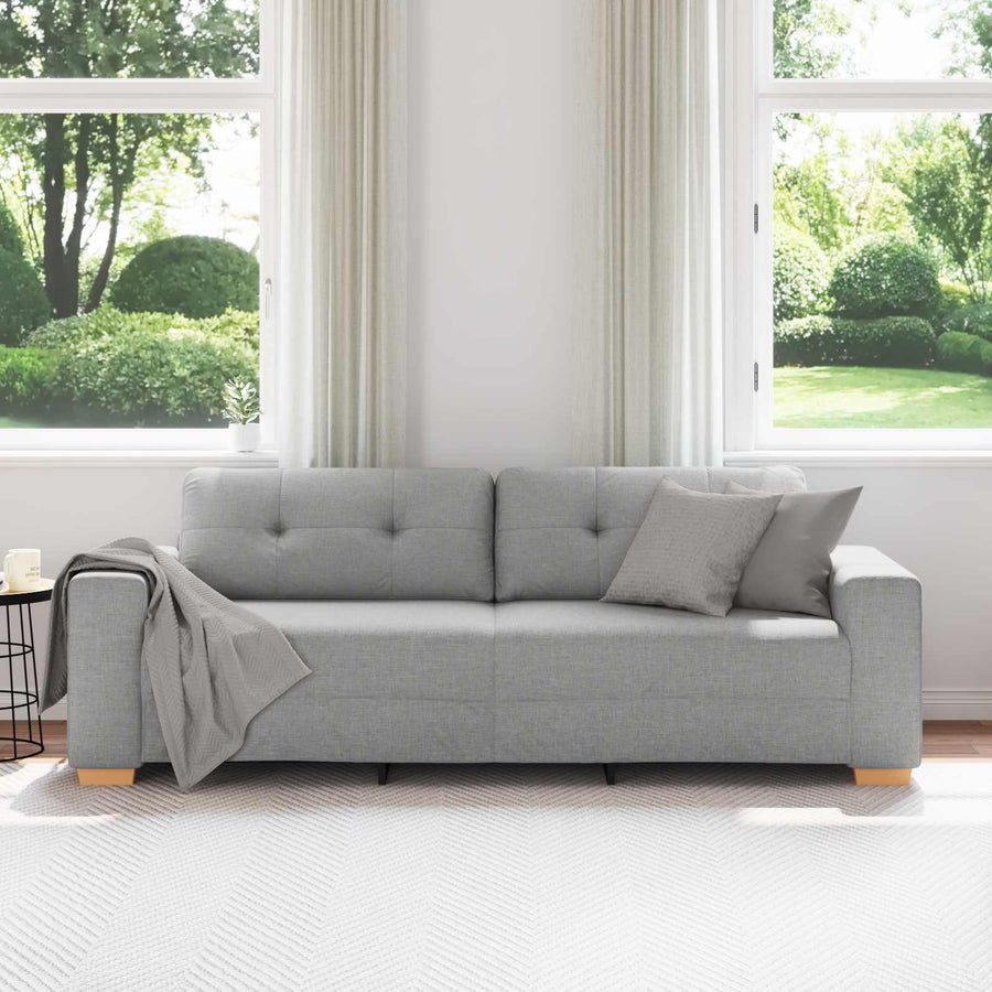 3-Zits Sofa Wolkgrijs 220 cm Stof