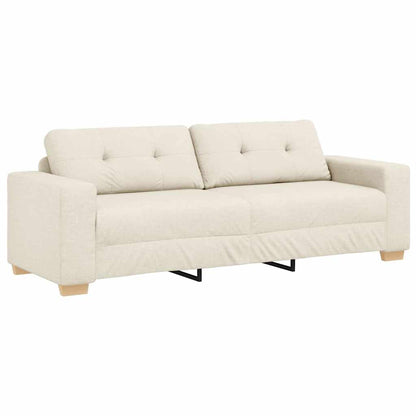 3-Zits Bank Beige 220 cm Linnen-mix stof