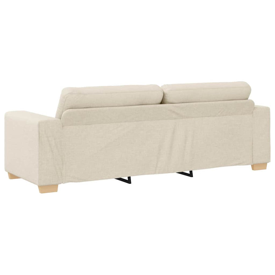 3-Zits Bank Beige 220 cm Linnen-mix stof