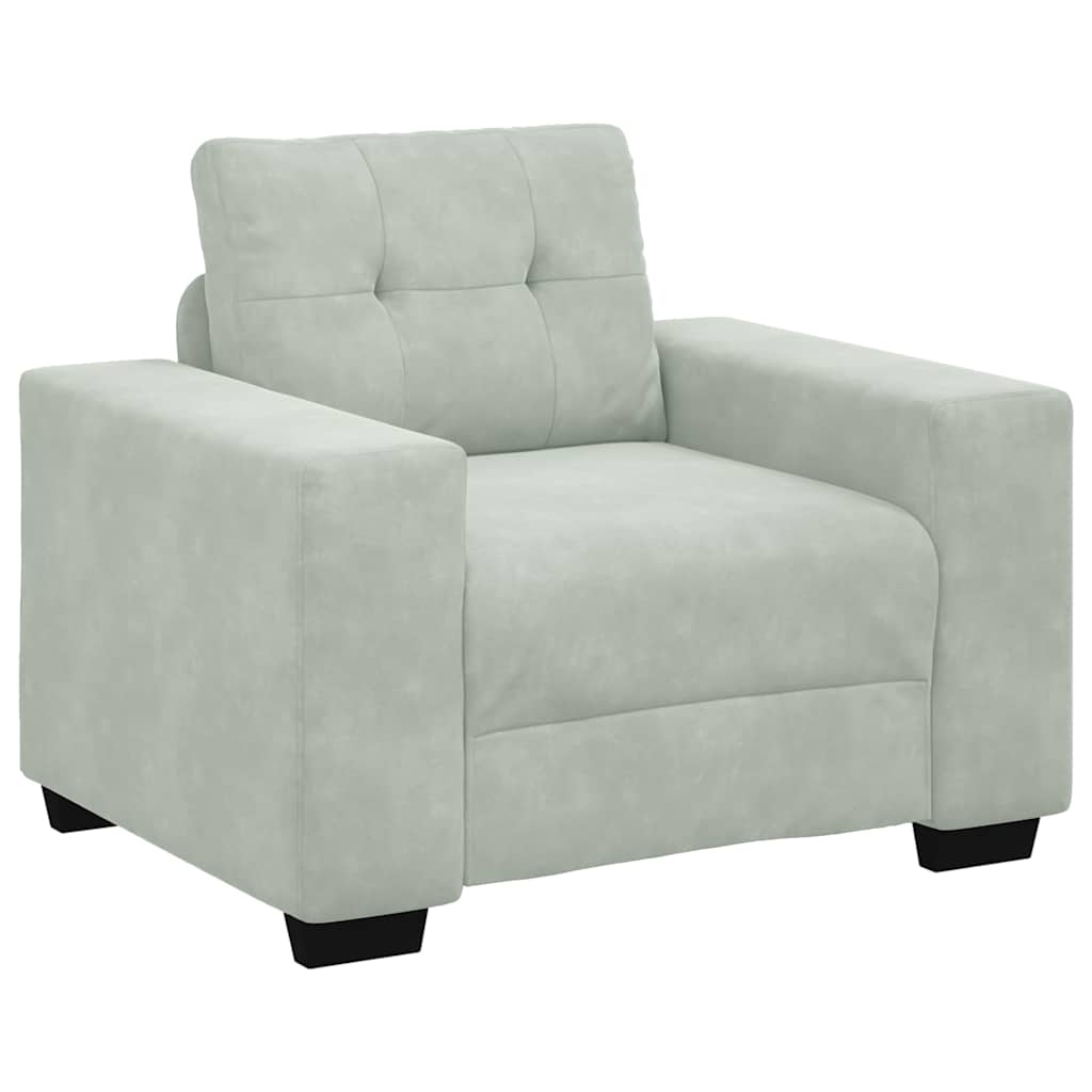 Fauteuil Fluweel 60 cm Lichtgrijs