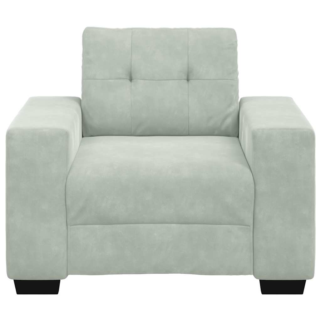 Fauteuil Fluweel 60 cm Lichtgrijs
