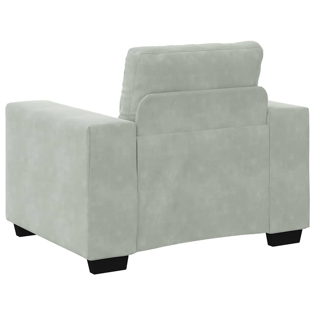 Fauteuil Fluweel 60 cm Lichtgrijs