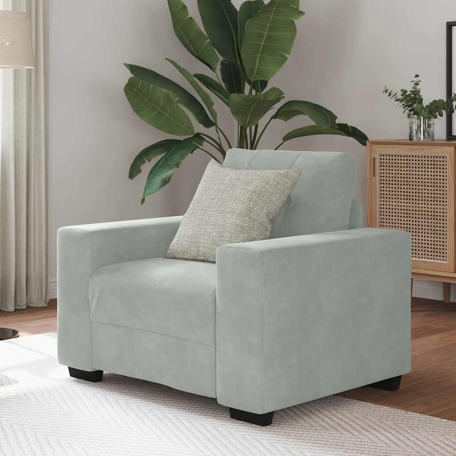 Fauteuil Fluweel 60 cm Lichtgrijs
