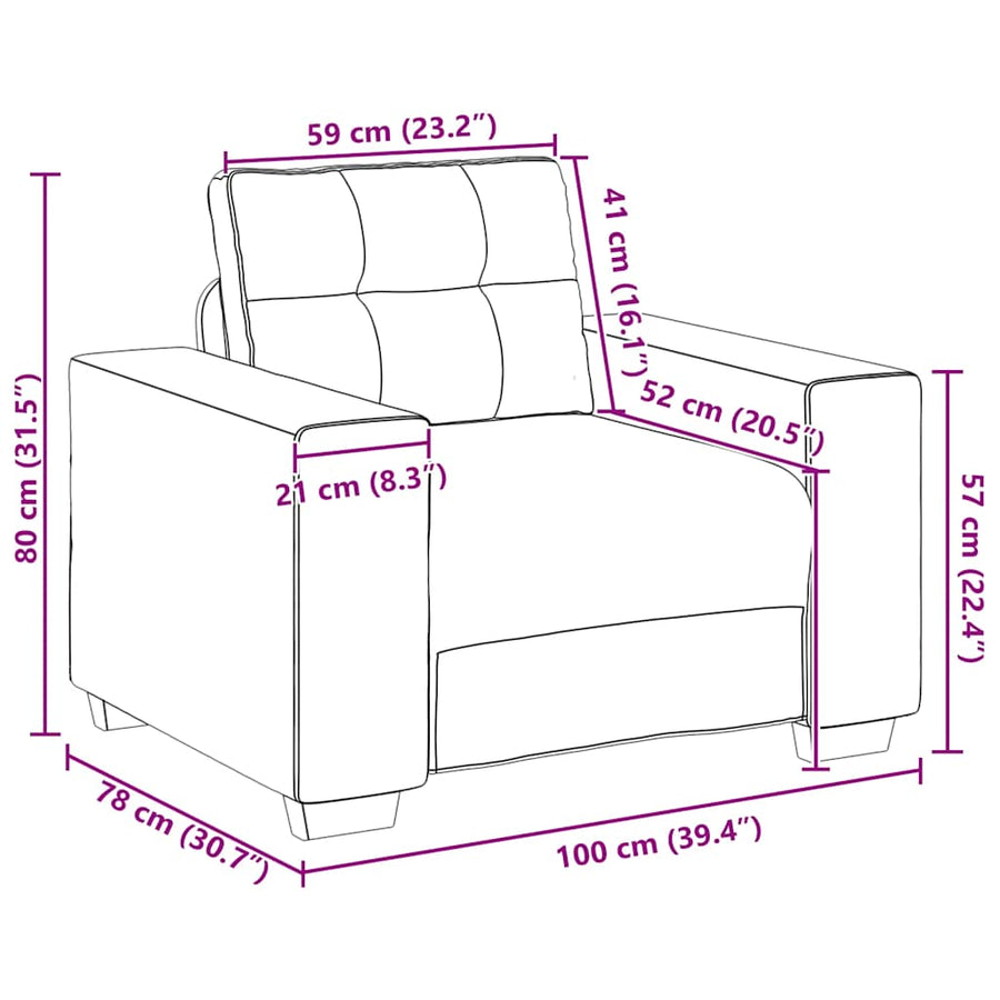 Fauteuil Fluweel 60 cm Donkergrijs