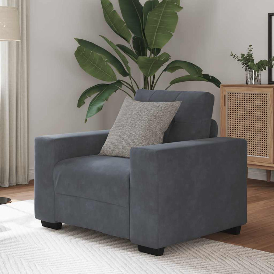 Fauteuil Fluweel 60 cm Donkergrijs