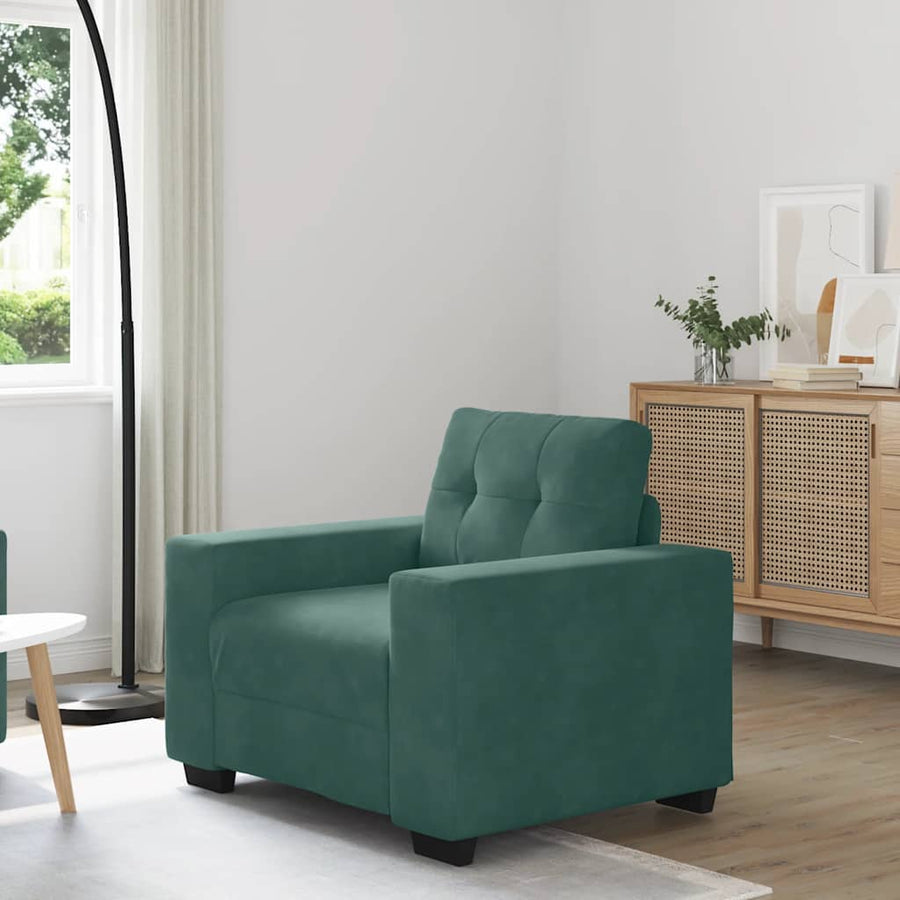 Sofastoel Donkergroen 100x78x80 cm Fluweel