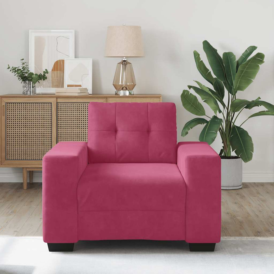 Sofastoel Wijnrood 100x78x80 cm Fluweel