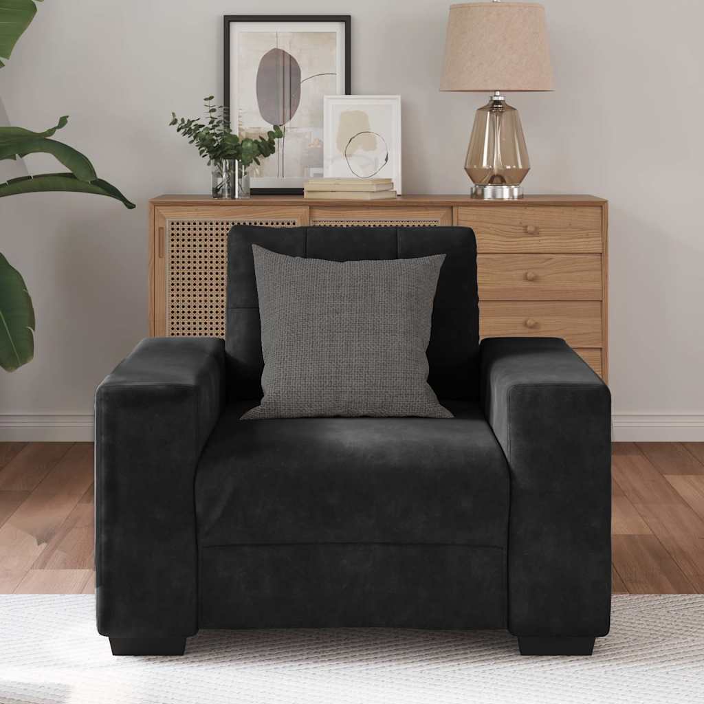Fauteuil Fluweel 60 cm Zwart
