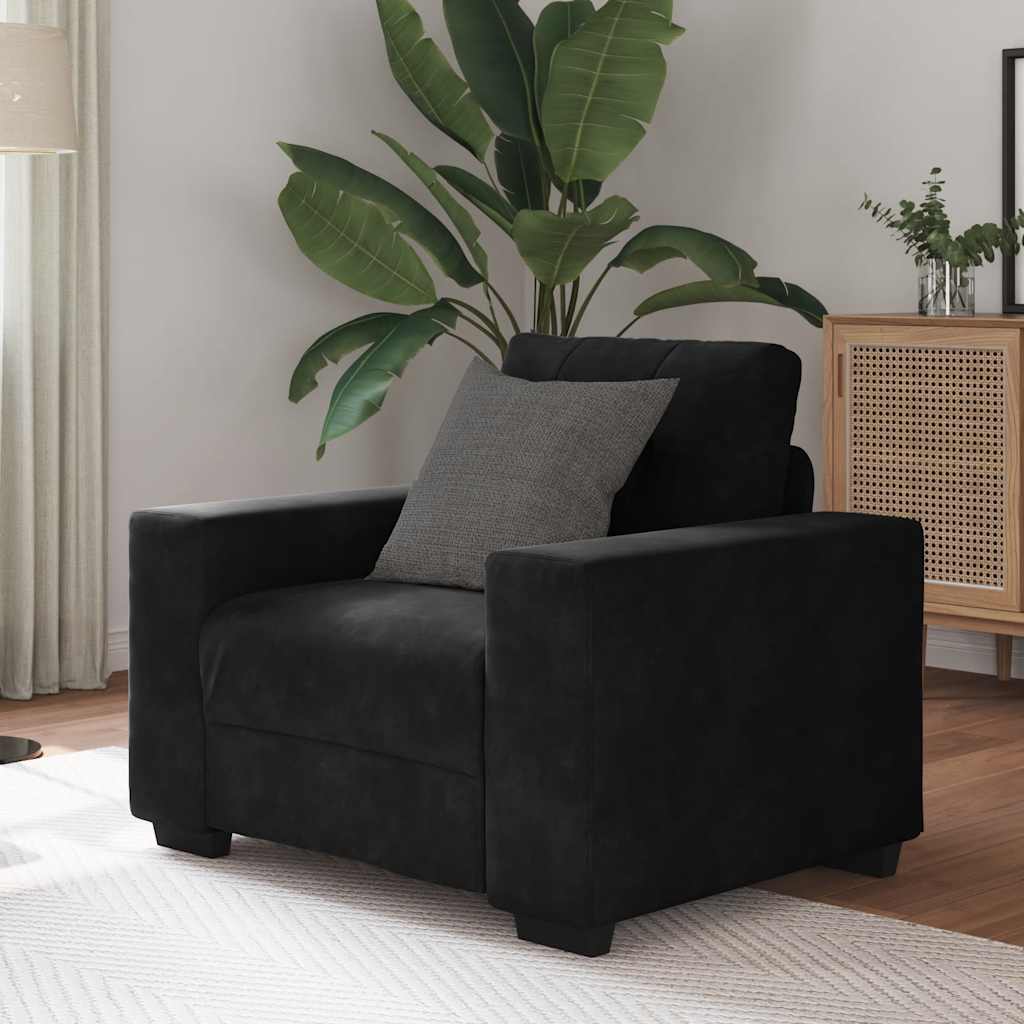 Fauteuil Fluweel 60 cm Zwart