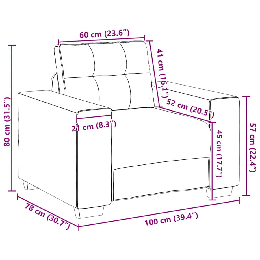 Sofastoel Geel 100x78x80 cm Fluweel