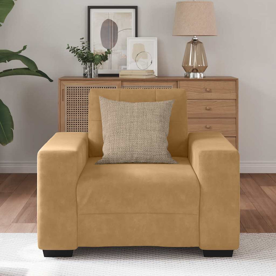 Sofastoel Bruin 100x78x80 cm Fluweel