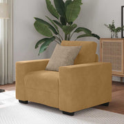 Sofastoel bruin fluweel 100x78x80 cm