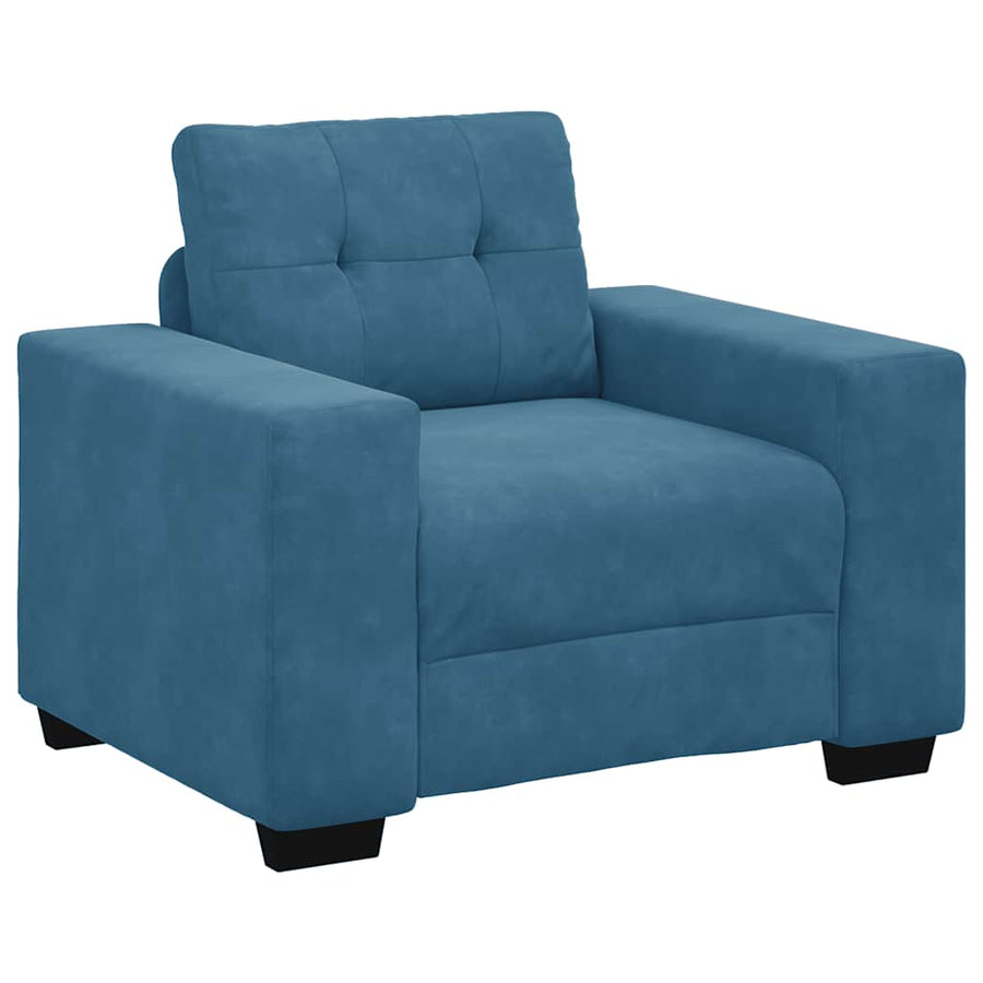 Sofastoel Blauw 100x78x80 cm Fluweel