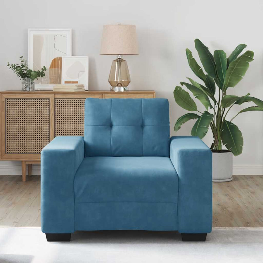 Sofastoel Blauw 100x78x80 cm Fluweel