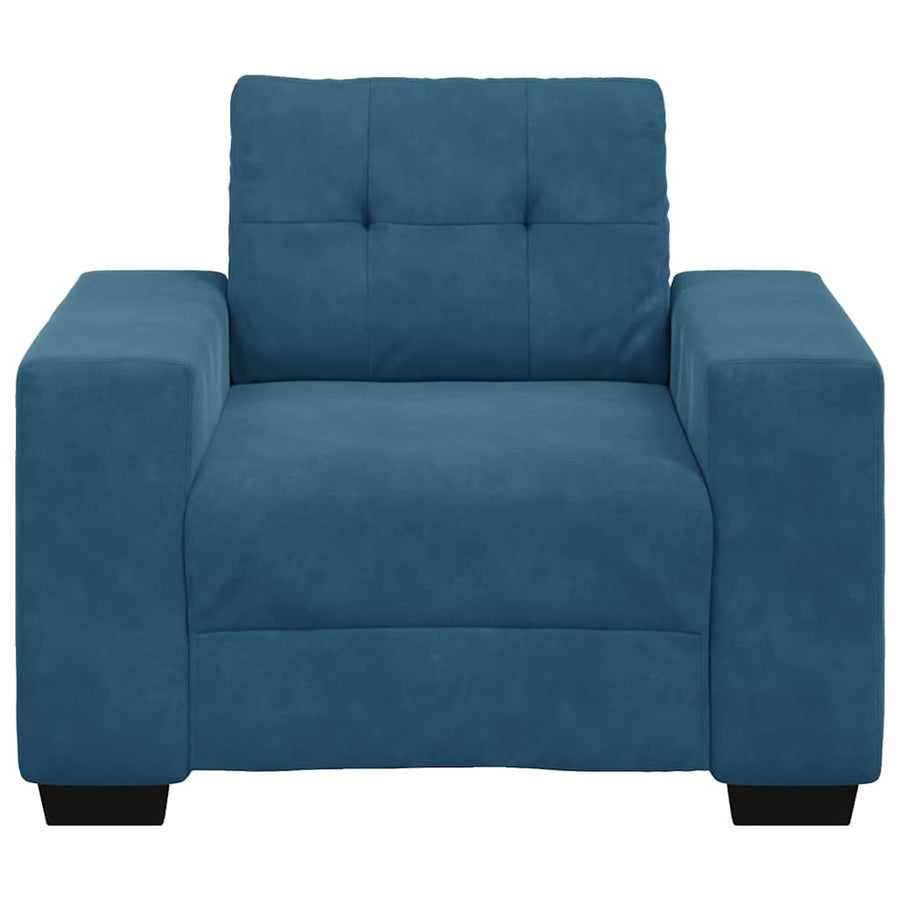 Sofastoel Blauw 100x78x80 cm Fluweel