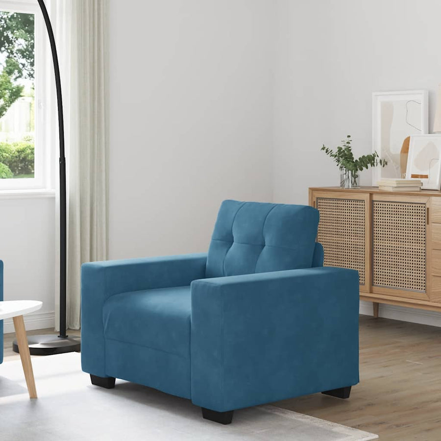 Sofastoel Blauw 100x78x80 cm Fluweel