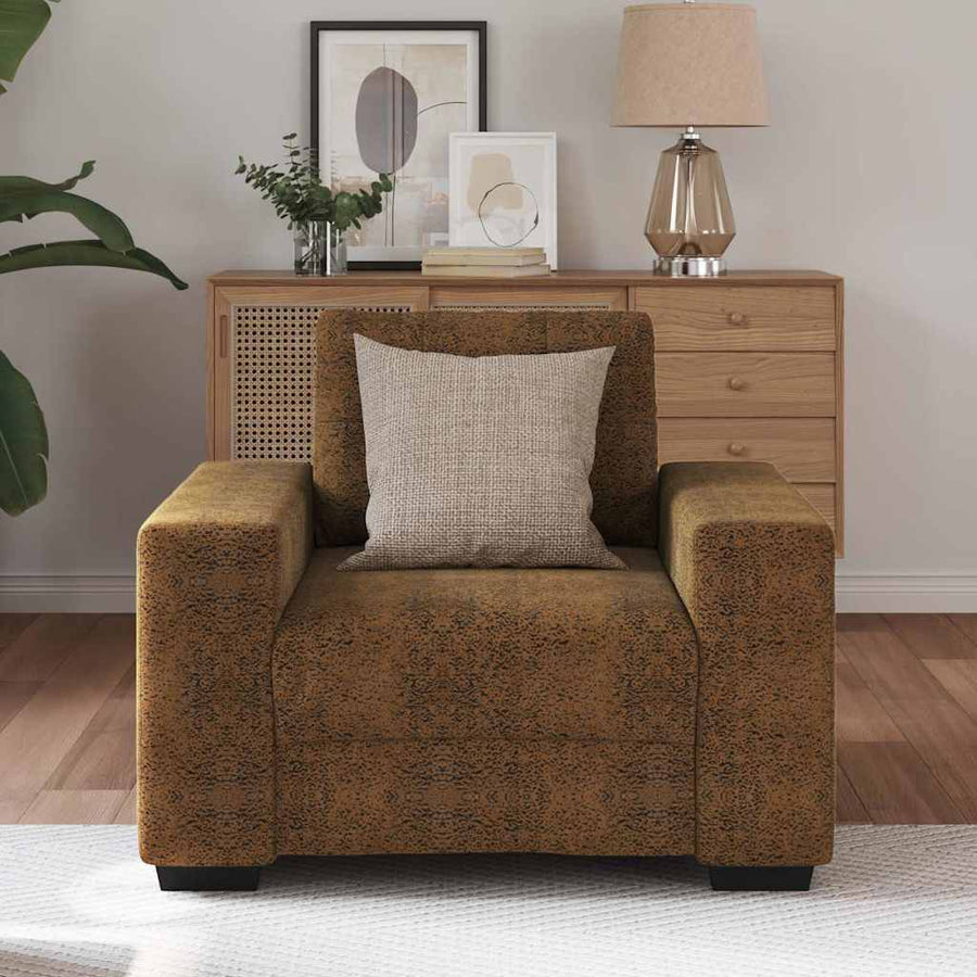 Sofa Stoel met kussen Bruin Kunstleer en Hout